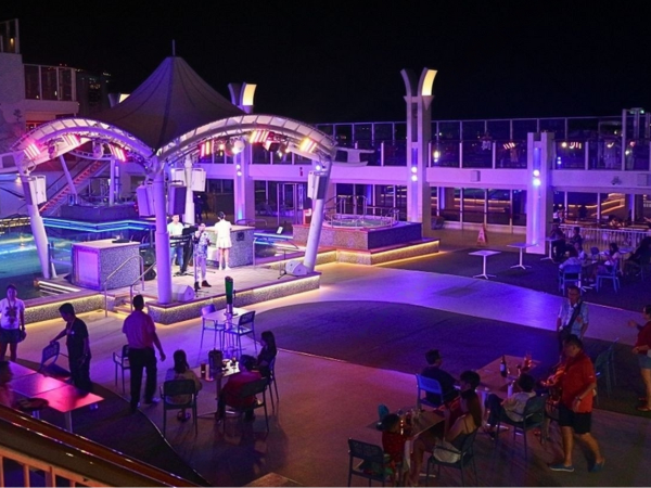 Swinger cruise party at night