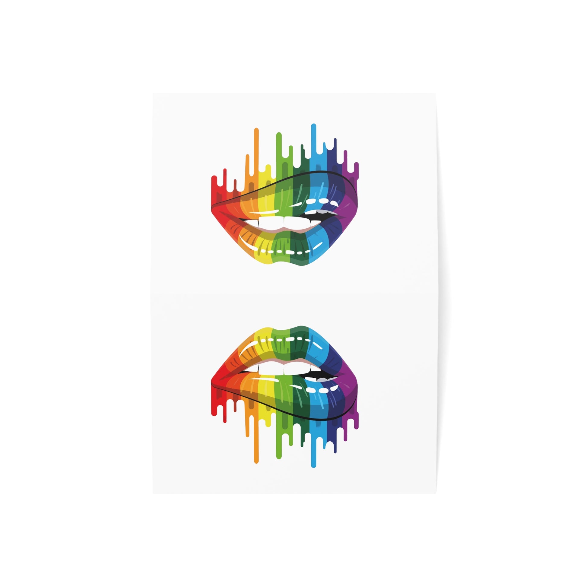 Juucie | "Rainbow Pride Lips" Greeting Cards (1, 10, 30, and 50pcs) - Juucie