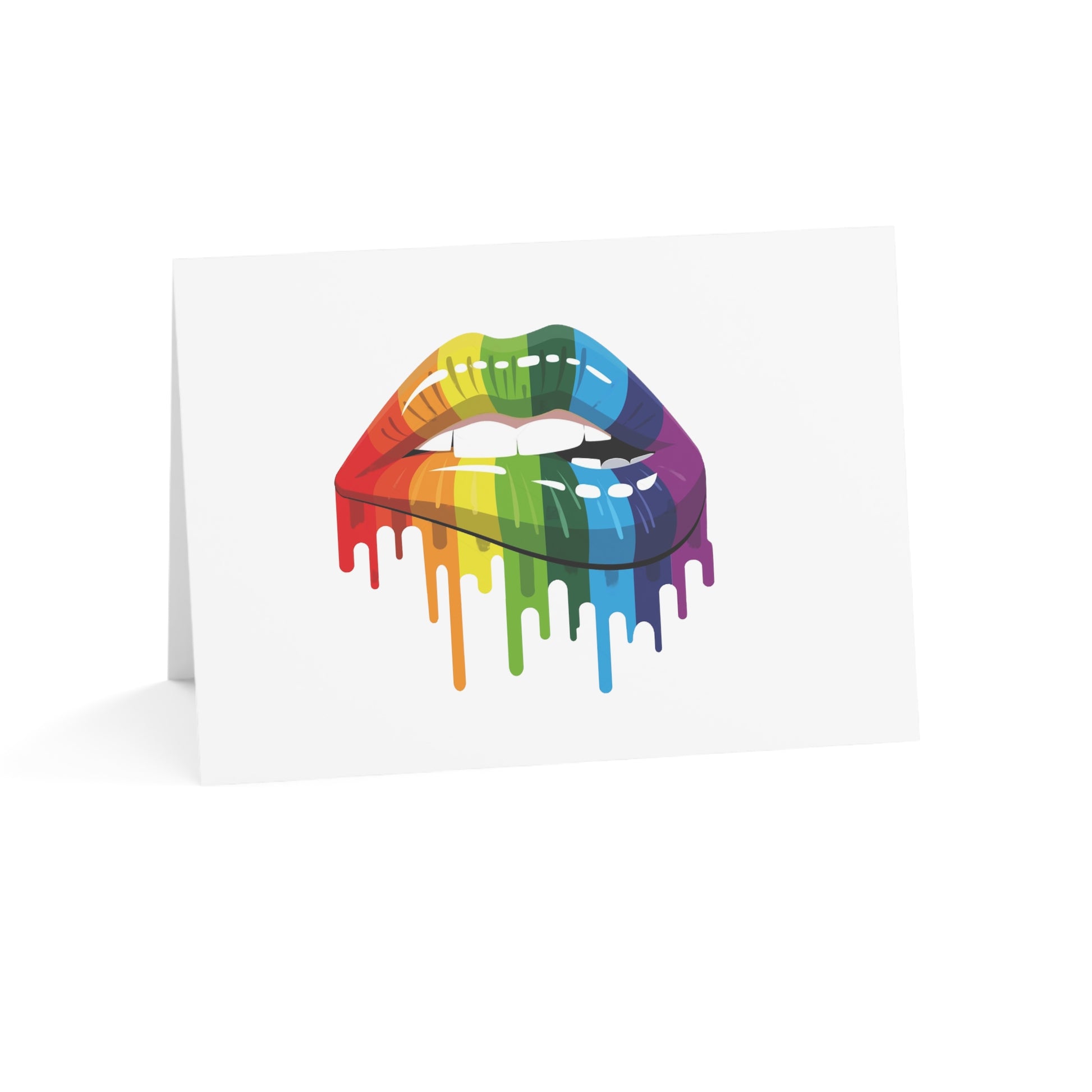 Juucie | "Rainbow Pride Lips" Greeting Cards (1, 10, 30, and 50pcs) - Juucie