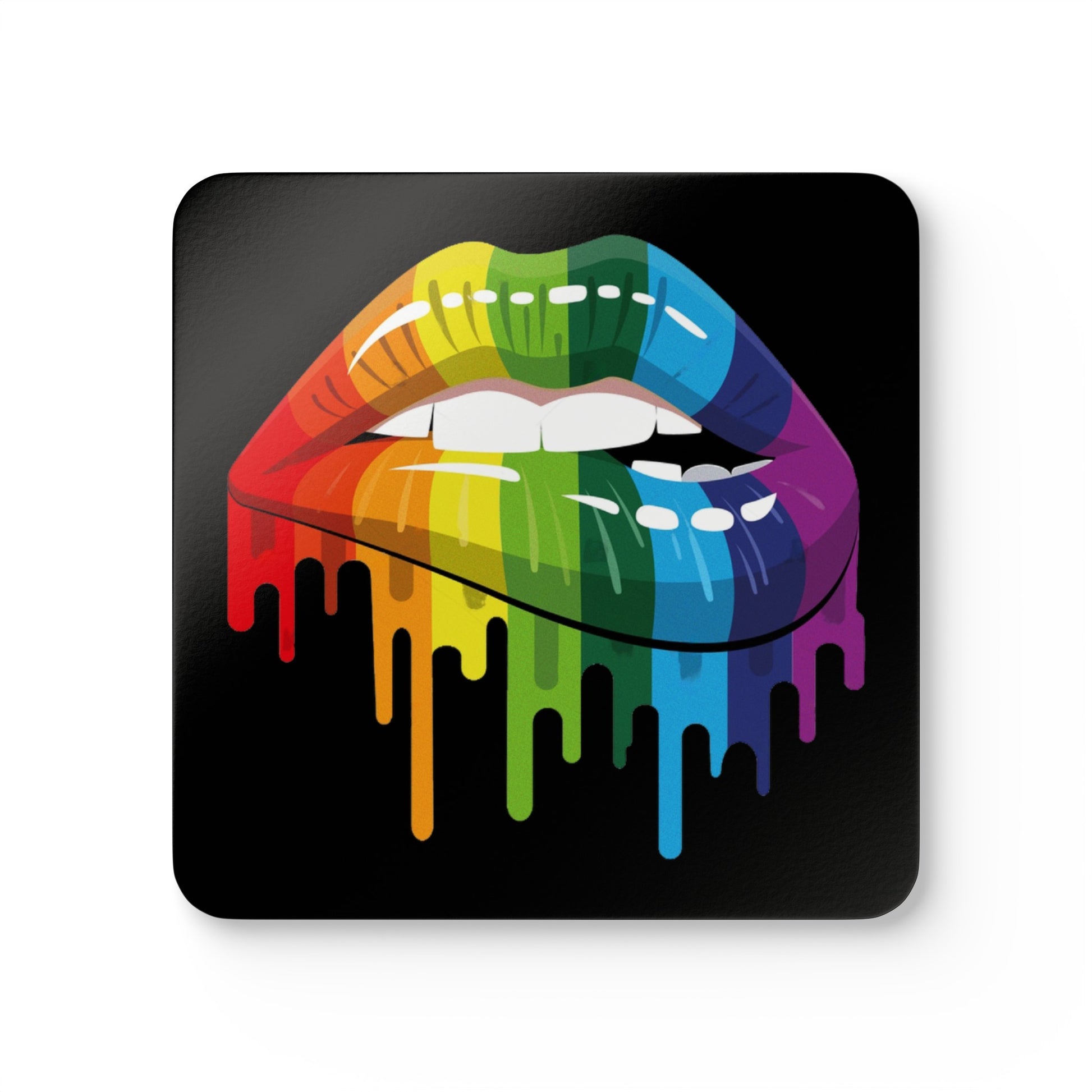 Juucie | "Rainbow Pride Lips" Corkwood Coaster Set - Juucie
