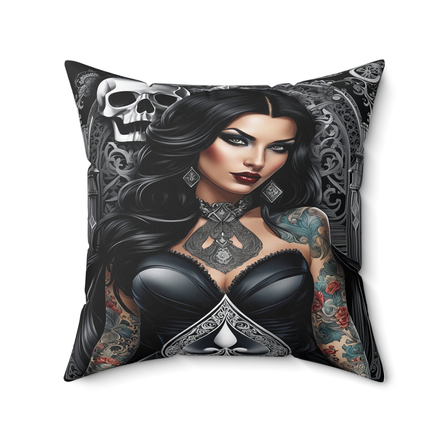 the juucie queen of spades square cushion